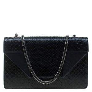 مملوكة مسبقًا Saint Laurent Paris Black Python Betty Shoulder Bag