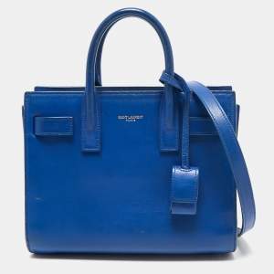 حقيبة يد سان لوران نانو كلاسيك ساك دو جور جلد أزرق