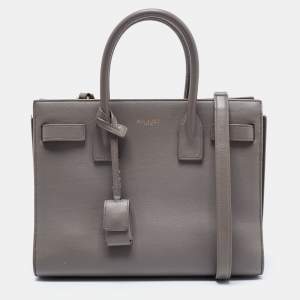 Saint Laurent Grey Leather Baby Classic Sac De Jour Tote