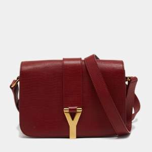 Saint Laurent Red Leather Chyc Shoulder Bag