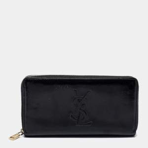 Pre Owned Saint Laurent Black Leather Belle De Jour Wallet