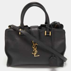 Saint Laurent Black Leather Ligne Y Cabas Bag