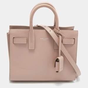 Saint Laurent Pink Leather Nano Classic Sac De Jour Tote