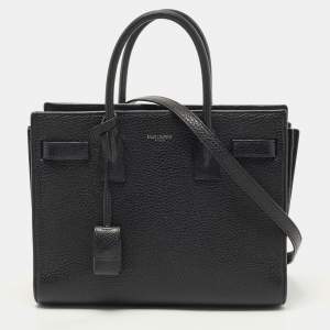 مملوكة مسبقًا Saint Laurent Black Leather Baby Classic Sac De Jour Tote