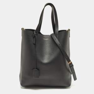 Saint Laurent Black Leather Toy Shopper Tote