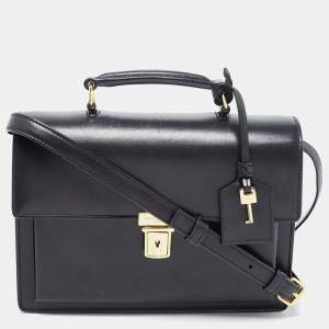 Saint Laurent Black Leather High School Top Handle Bag