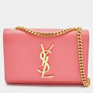 Saint Laurent Pink Leather Small Kate Shoulder Bag