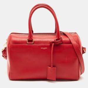 Saint Laurent Red Leather Classic 6 Duffle Bag