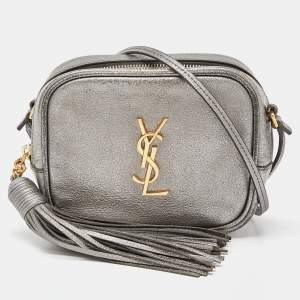 Saint Laurent Silver Leather Blogger Crossbody Bag
