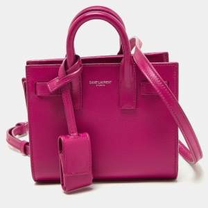 Saint Laurent Pink Leather Toy Sac De Jour Crossbody Bag