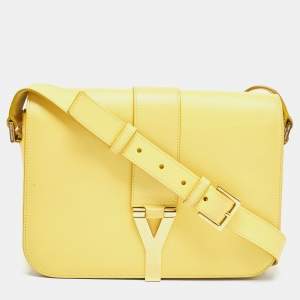 Saint Laurent Yellow Leather Ligne Y Crossbody Bag