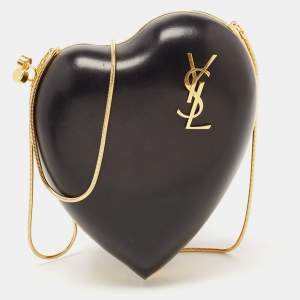 Saint Laurent Black Leather Love Box Chain Bag