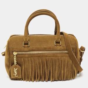 Saint Laurent Brown Suede Fringe Crossbody 