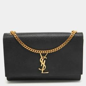 Saint Laurent Black Leather Large Kate Shoulder Bag