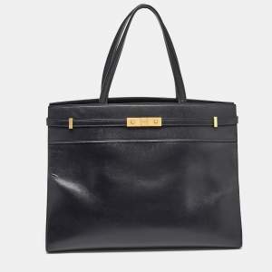 Saint Laurent Black Leather Medium Manhattan Tote