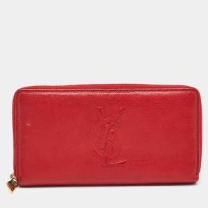 Saint Laurent Red Leather Belle De Jour Wallet