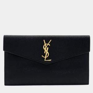 Saint Laurent Paris Black Uptown Clutch Bag