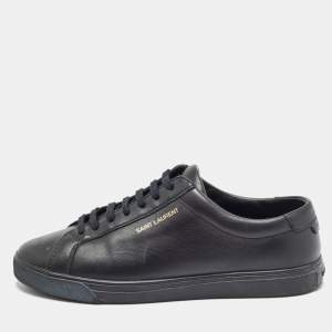 Saint Laurent Black Leather Andy Sneakers Size 38.5