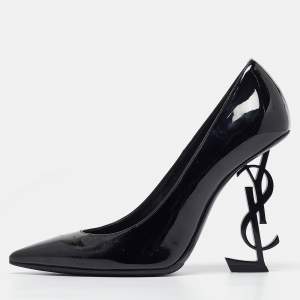Saint Laurent Black Patent Leather Opyum Pumps Size 37