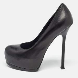 Saint Laurent Black Leather Tribtoo Pumps Size 38