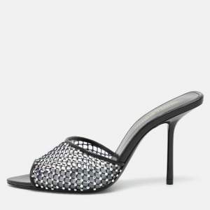Saint Laurent Transparent Embellished PVC Slide Sandals Size 36