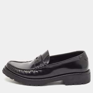 Saint Laurent Black Leather Penny  Loafers Size 38.5
