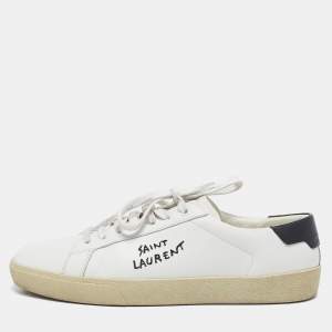 Saint Laurent  White Leather Court Classic SL/06 Sneakers Size 40.5