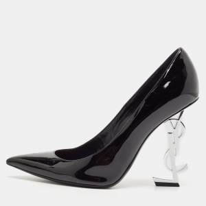 Saint Laurent Black Patent Leather Opyum Pumps Size 38