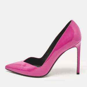 Saint Laurent Pink Patent Leather Pointed Toe Pumps Size 39