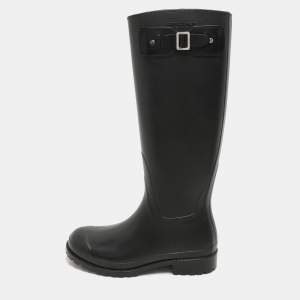 Saint Laurent Black Rubber Wellington Rain Boots Size 36