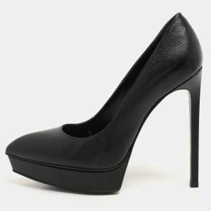 Saint Laurent Black Leather Janis Pumps Size 36