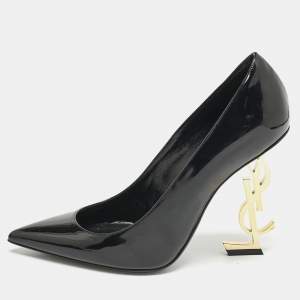 Saint Laurent Black Patent Leather Opyum Pumps Size 38