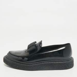 Saint Laurent Black Patent Leather Penny Loafers Size 35.5