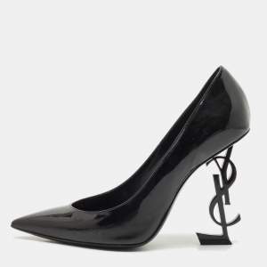 Saint Laurent Black Patent Leather Opyum Pumps Size 37