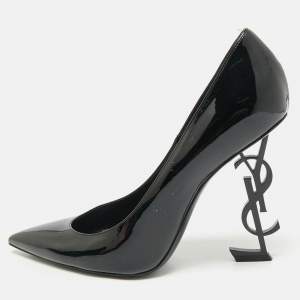 Saint Laurent Black Patent Leather Opyum Pumps Size 41.5