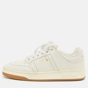 Pre Owned Saint Laurent White SL/61 Lace Up Sneakers Size 40
