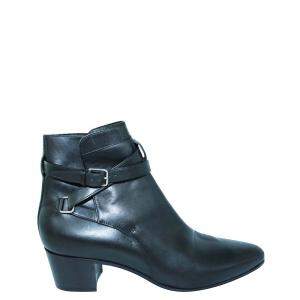 Saint Laurent Paris Black Leather Boots Size 41