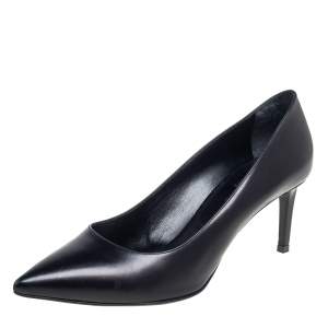 Pre Owned Saint Laurent Black Leather Anja Pointed Toe Pumps Size 39.5