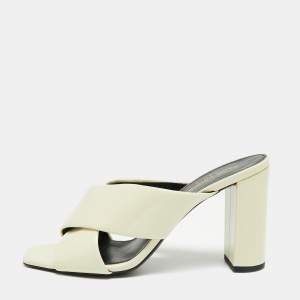 Saint Laurent Cream Patent Leather Loulou Sandals Size 37