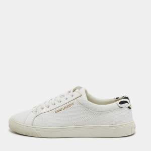Saint Laurent White  Leather Low Top Sneakers Size 36