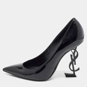Saint Laurent Black Patent Leather Opyum Pumps Size 38
