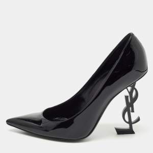 Saint Laurent Black Patent Leather Opyum Pumps Size 38