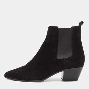 Pre Owned Saint Laurent Black  Suede Dylan Chelsea Boots Size 38