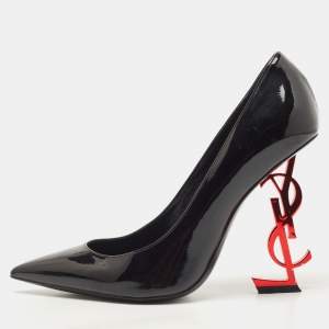 Saint Laurent Black Patent Leather Opyum Pumps Size 37