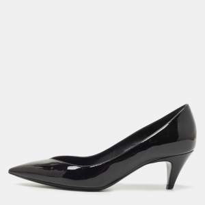 Saint Laurent Black Patent Leather Kiki Pumps Size 37