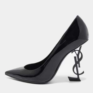 Saint Laurent Black Patent Leather Opyum Pumps Size 38