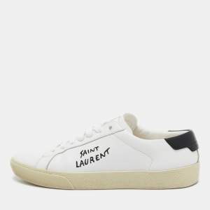 Pre Owned Saint Laurent  White Leather Court Classic Sneakers Size 37