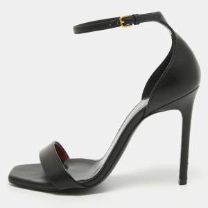 Saint Laurent Black Leather Amber Sandals Size 35.5