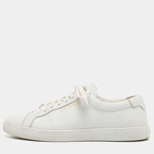 Saint Laurent White White Leather Low Top Sneakers Size 38.5