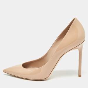 Saint Laurent Beige Patent Leather Anja Pumps Size 40
